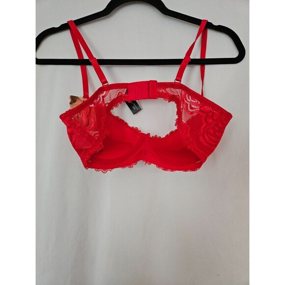Rene Rofe Extreme Push Up Bra Sz 34C Red Adjustable Removable Straps Underwire - Picture 3 of 6